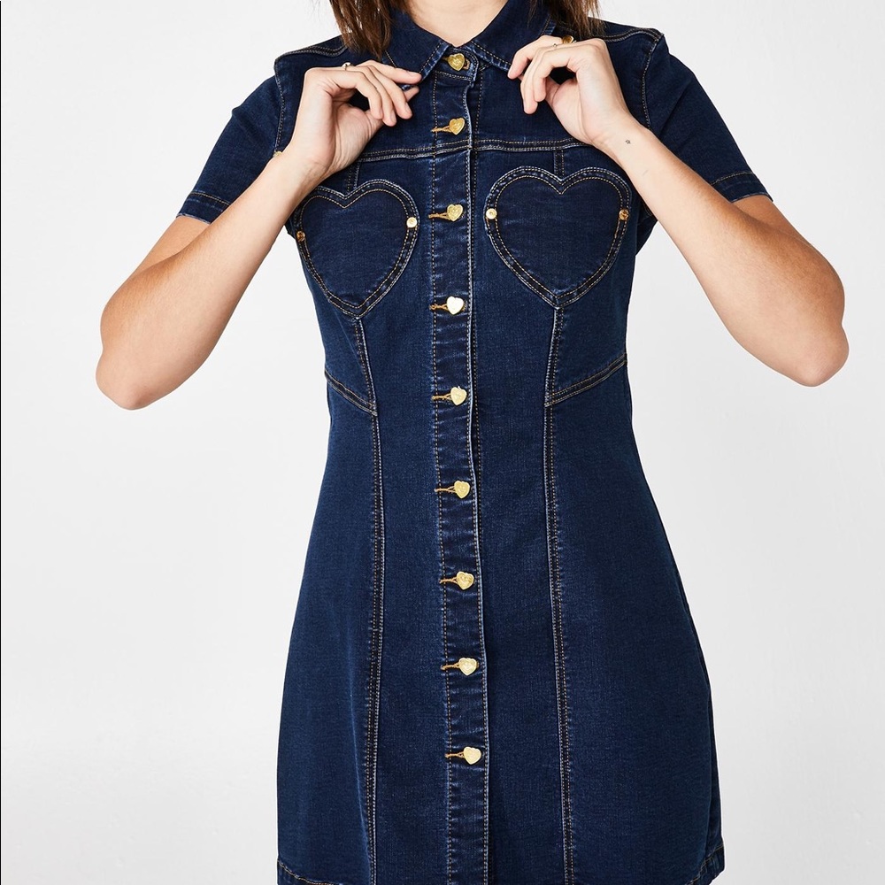Lazy Oaf Denim Sweetheart Dress